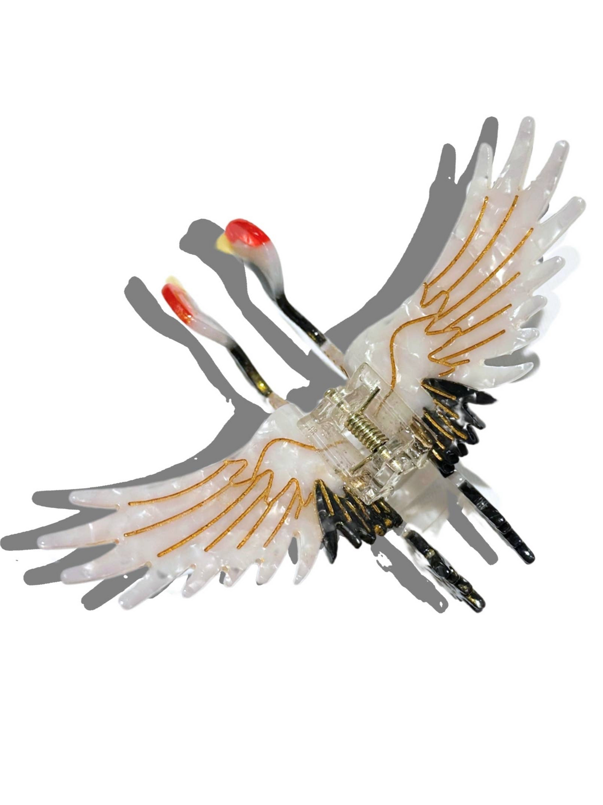 Hand-painted Crane Bird Claw Hair Clip | Eco-Friendly