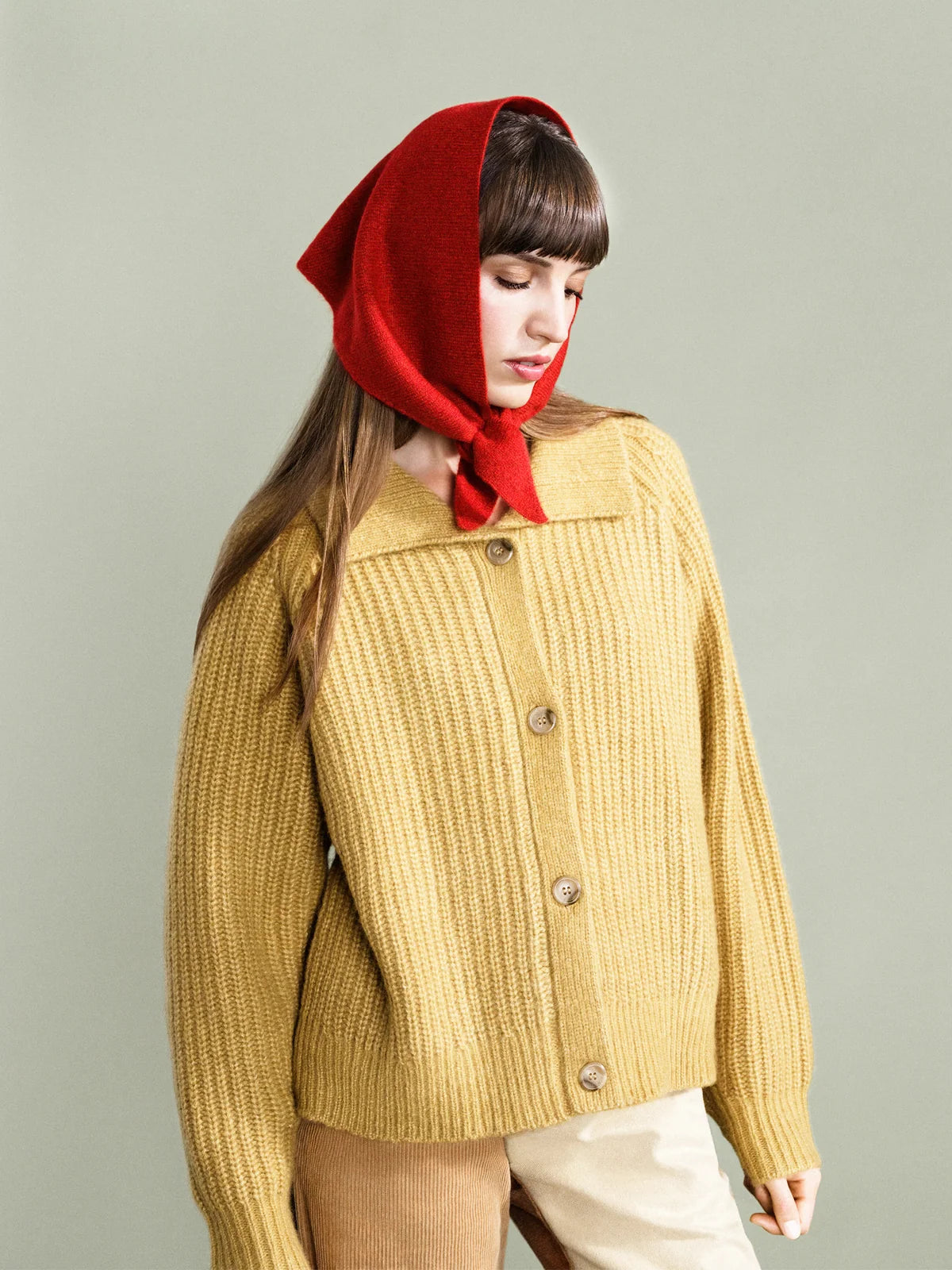 Cashmere Triangle Scarf Red