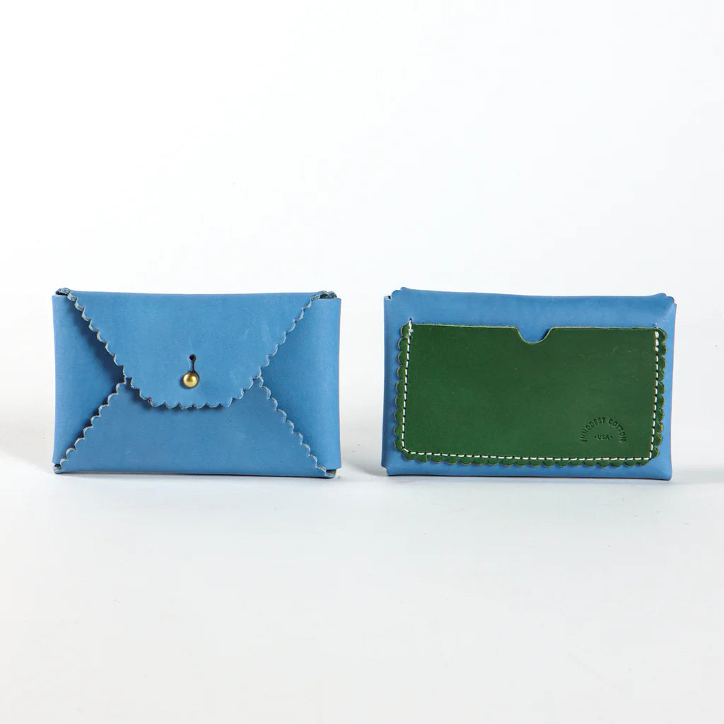 Scallop Wallet: Cerulean &amp; Pine