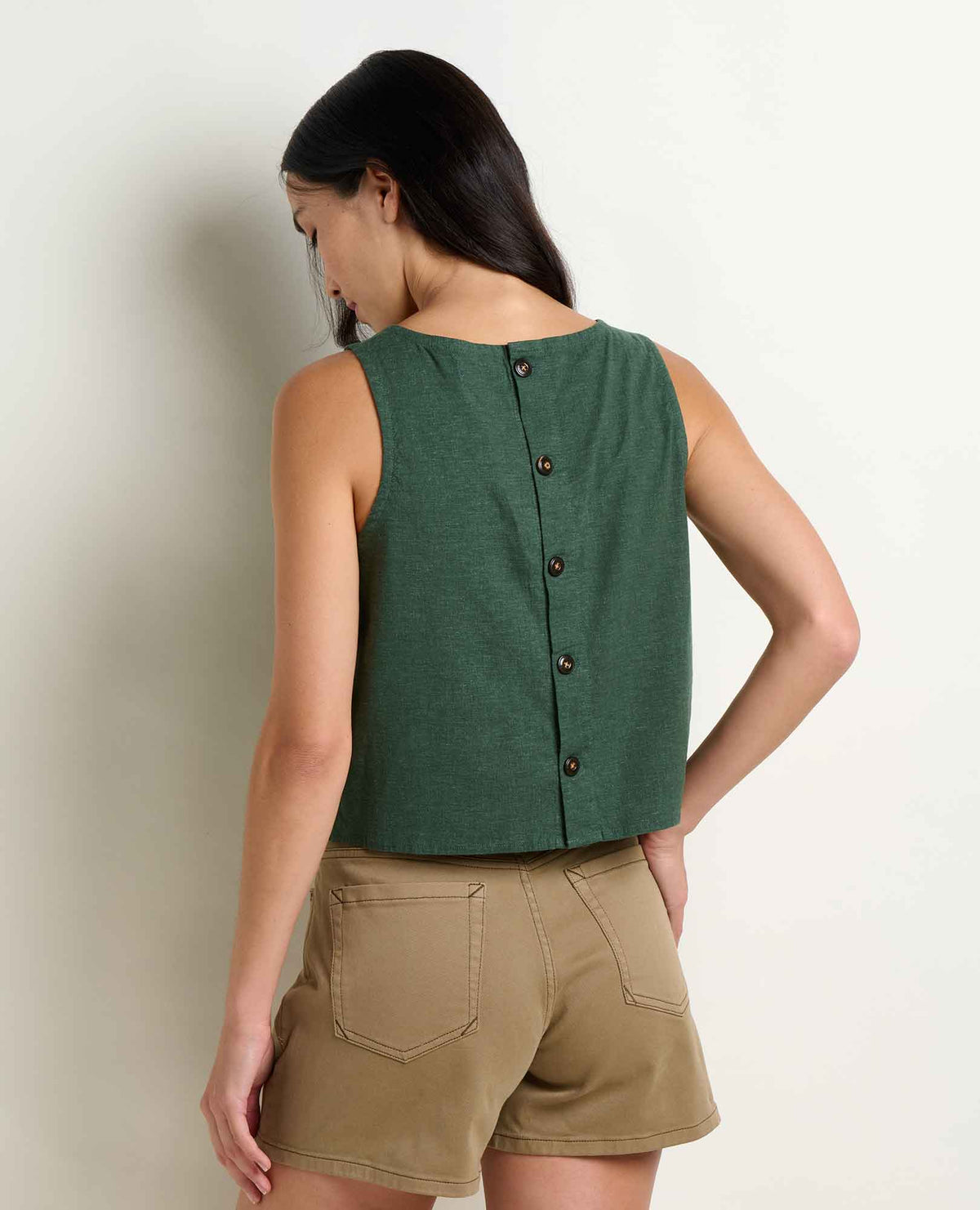 W’s Taj Hemp Button Back Tank - Cilantro (S26)