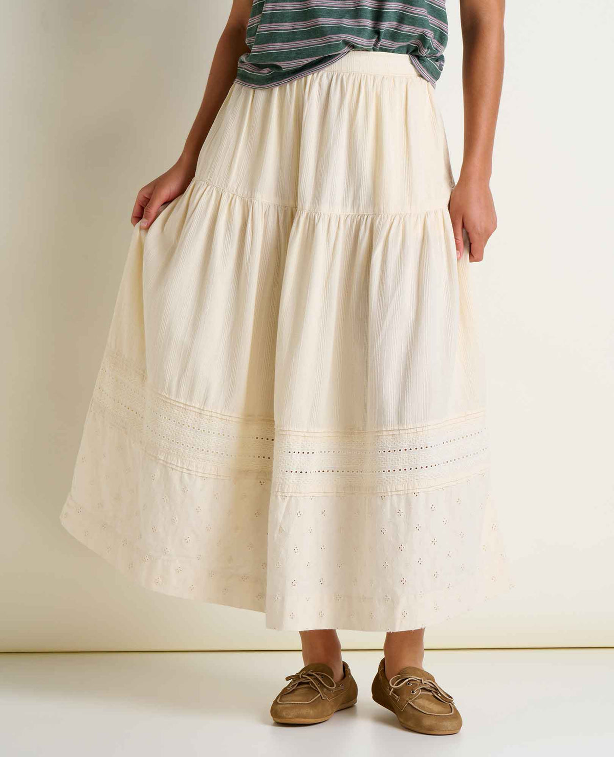 Airscape Midi Skirt - Salt Dobby
