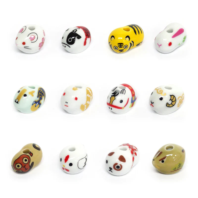 Chinese Zodiac Porcelain Incense Burner - Animal Figures