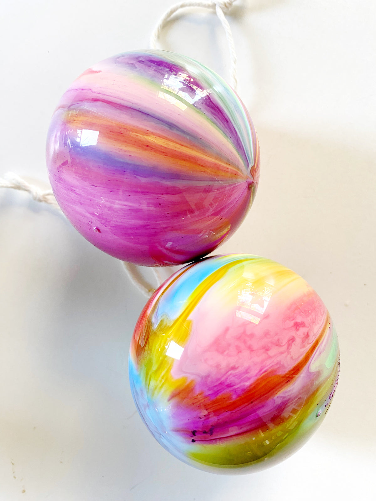 Marble Effect Ornament Bauble, 8cm Multi