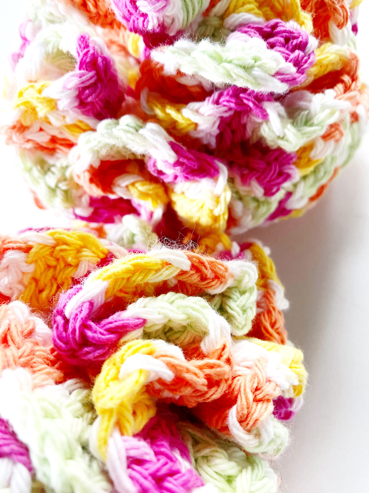 Eco-Friendly Cotton Crochet Bath &amp; Shower Loofah - Rainbow Color
