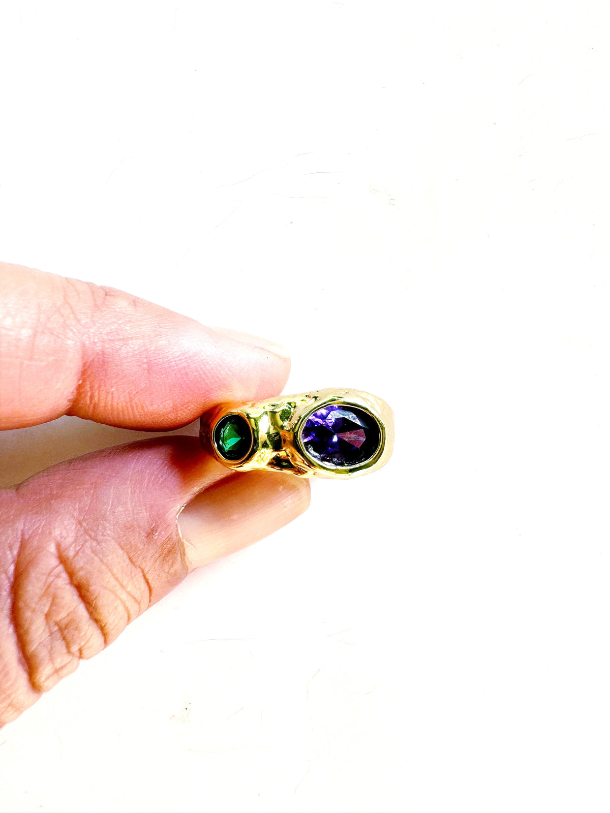 ROCKS RINGS: Gold/Emerald/Violet