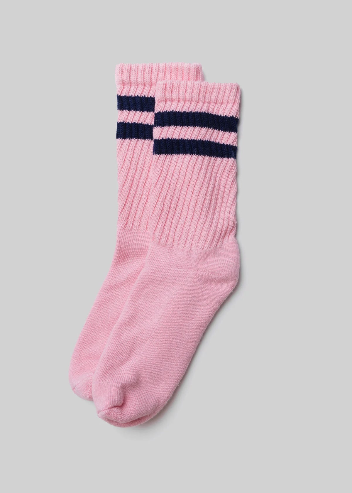The Retro Double Stripe Crew - Light Pink