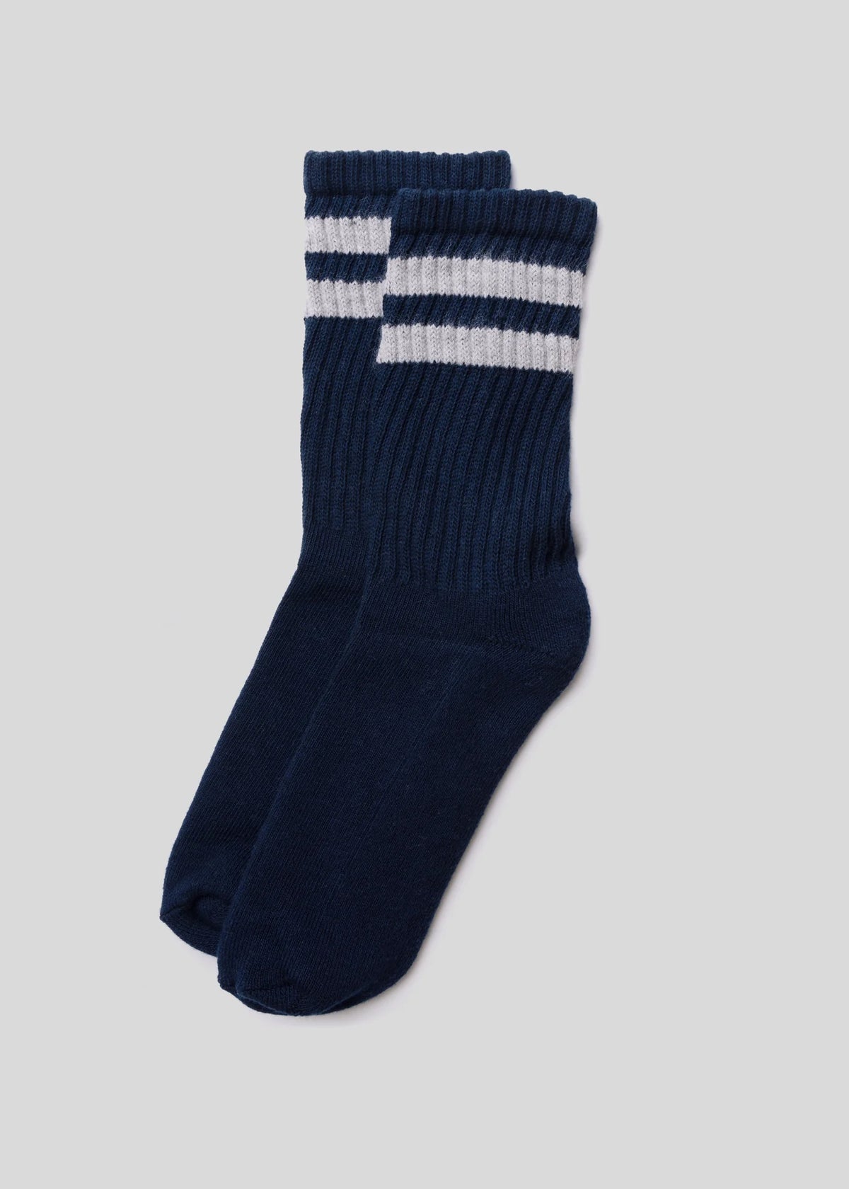 The Retro Double Stripe Crew - Navy