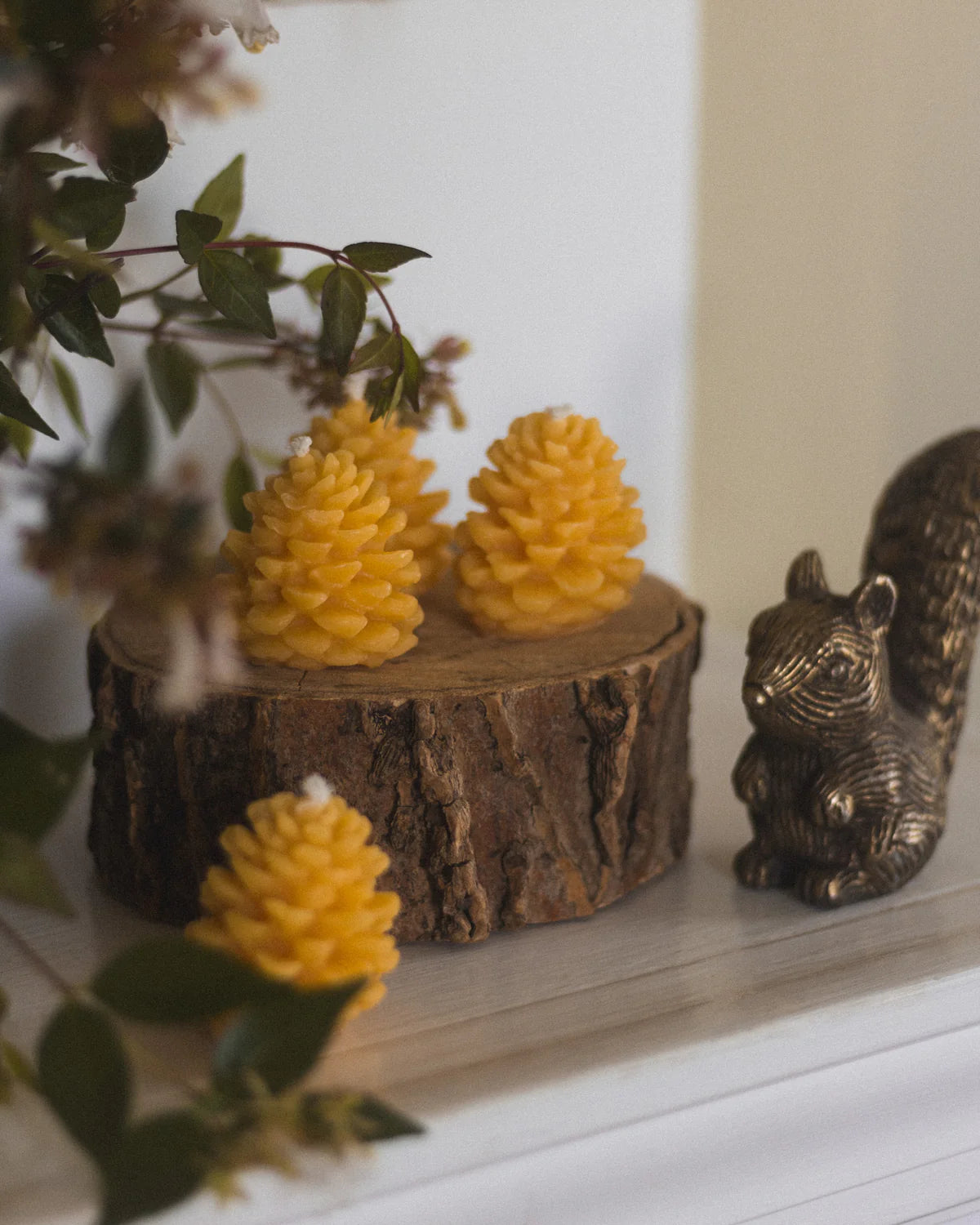 Small Pinecone Shaped Beeswax Candle