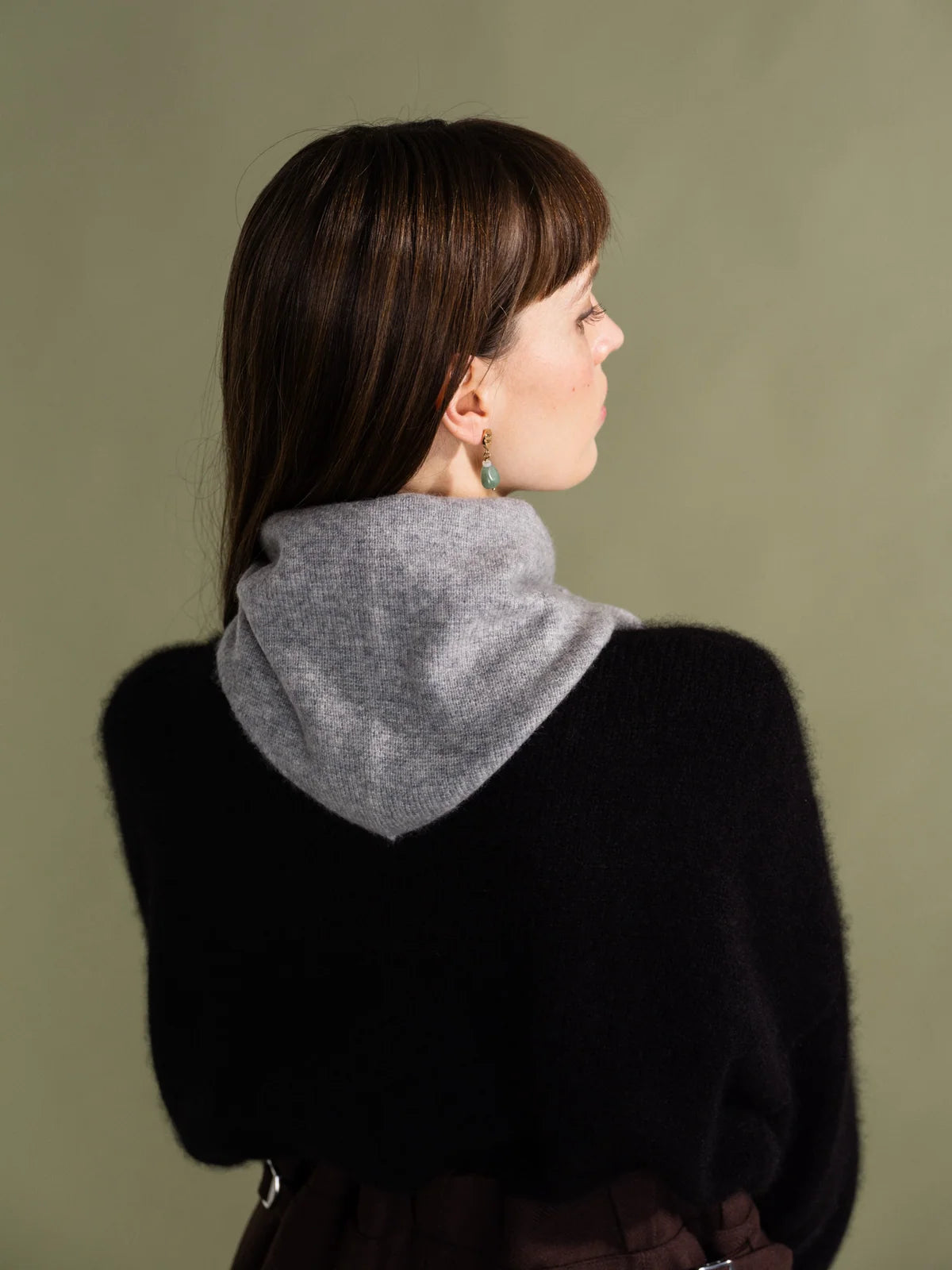 Cashmere Triangle Scarf Grey