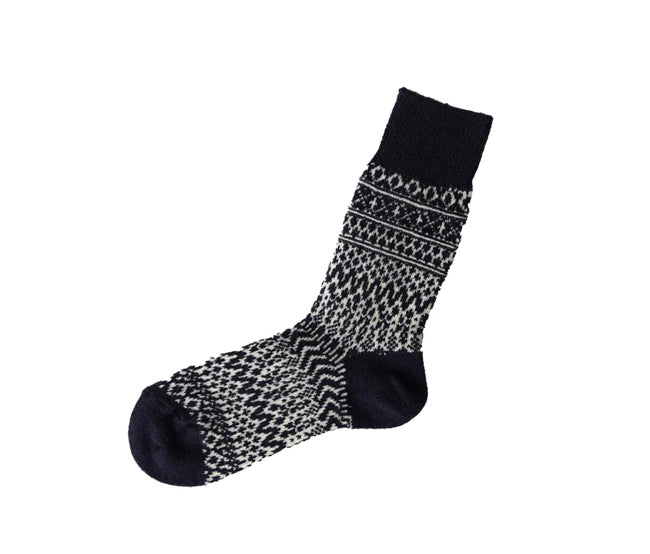 Wool Jacquard Socks Berlin Blue