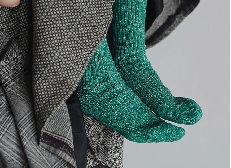 HEMP COTTON RIBBED SOCKS PARK GREEN