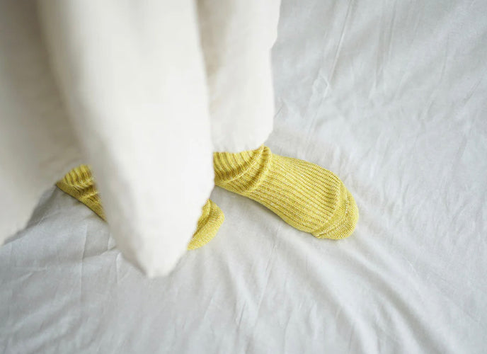 Hemp / Cotton Ribbed Socks (Vintage Yellow)