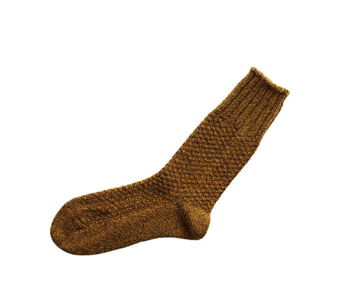 Wool Cotton Boot Socks Mustard