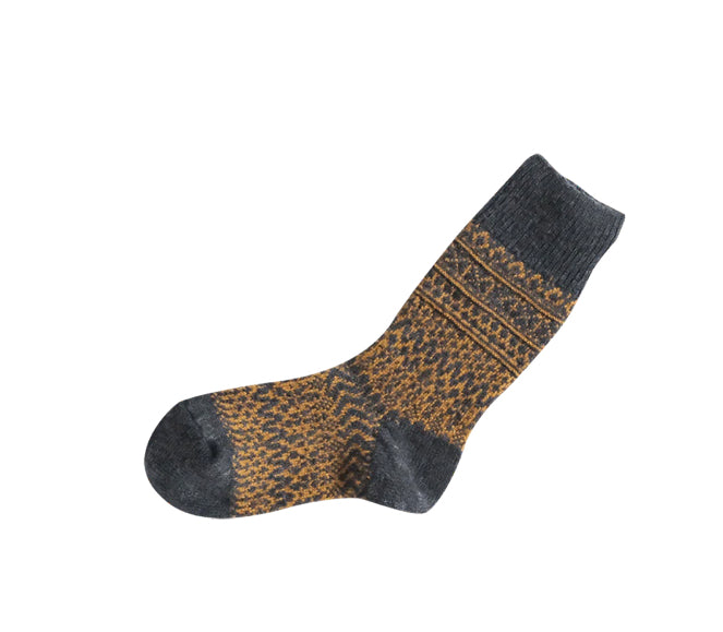 Wool Jacquard Socks Navy
