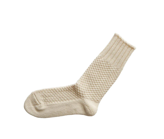Wool Cotton Boot Socks Ivory