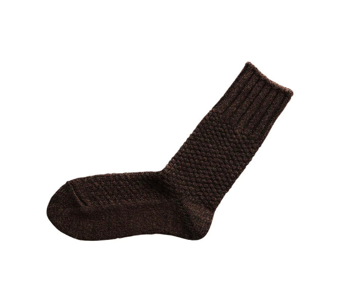 Wool Cotton Boot Socks Mocha Brown