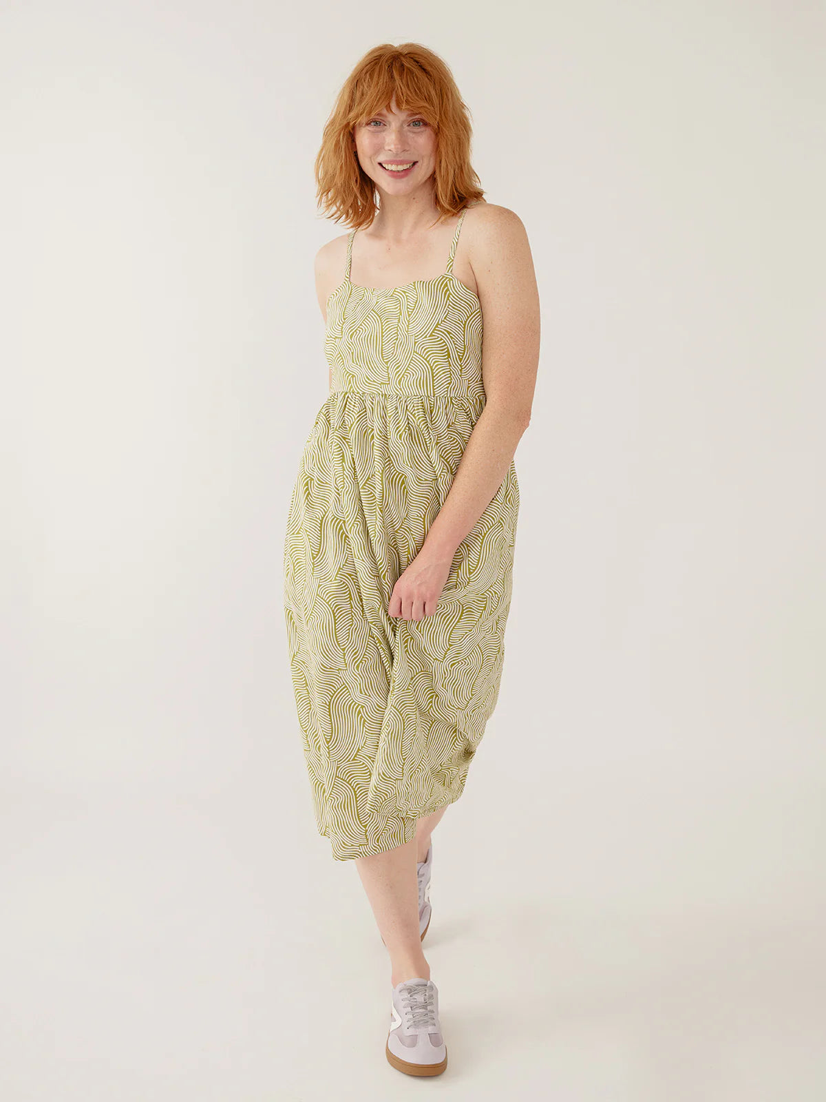 Sofia Midi Dress Waves Green