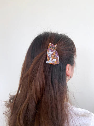 Exotic Tabby Cat Barrette Hair Clip