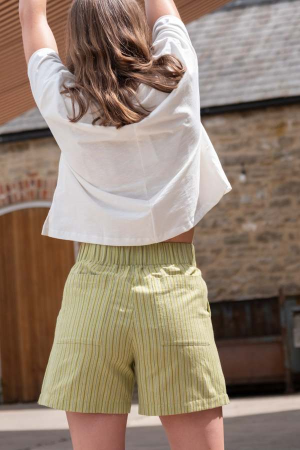 Petra Day Shorts Avocado Stripe