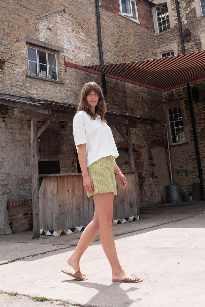 Petra Day Shorts Avocado Stripe
