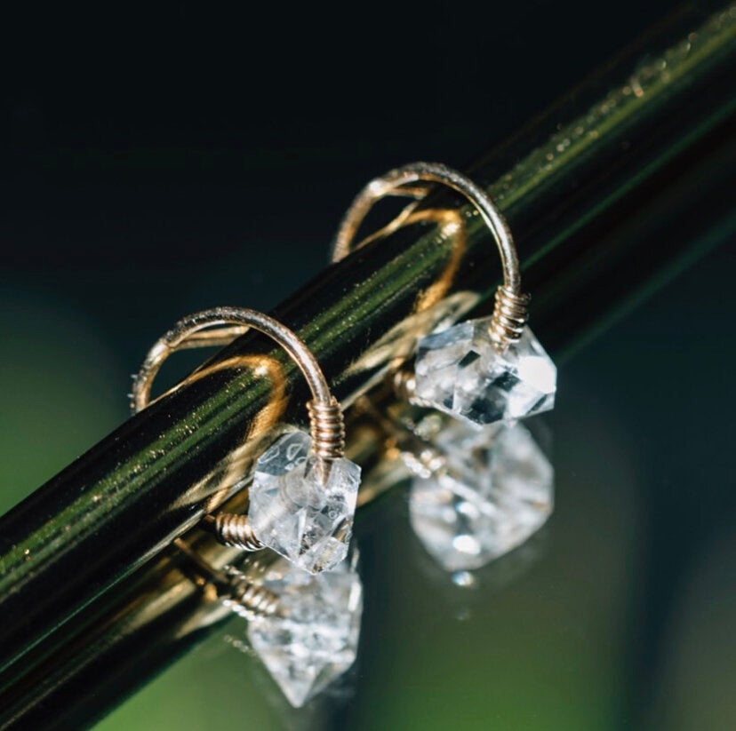 Herkimer Halo Earrings