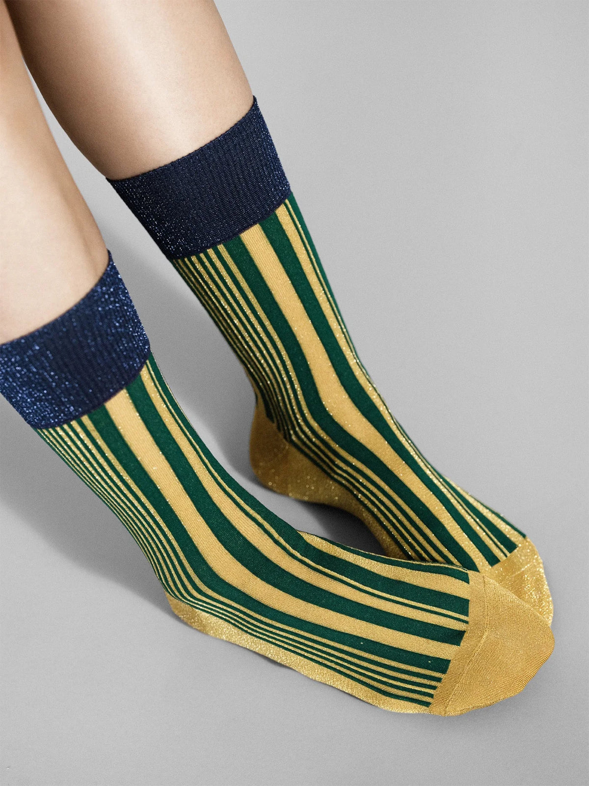 Shimmer Stripe Crew Lemon