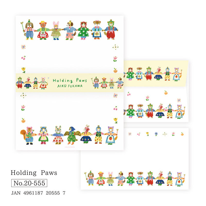 Letter Writing Set Holding Paws