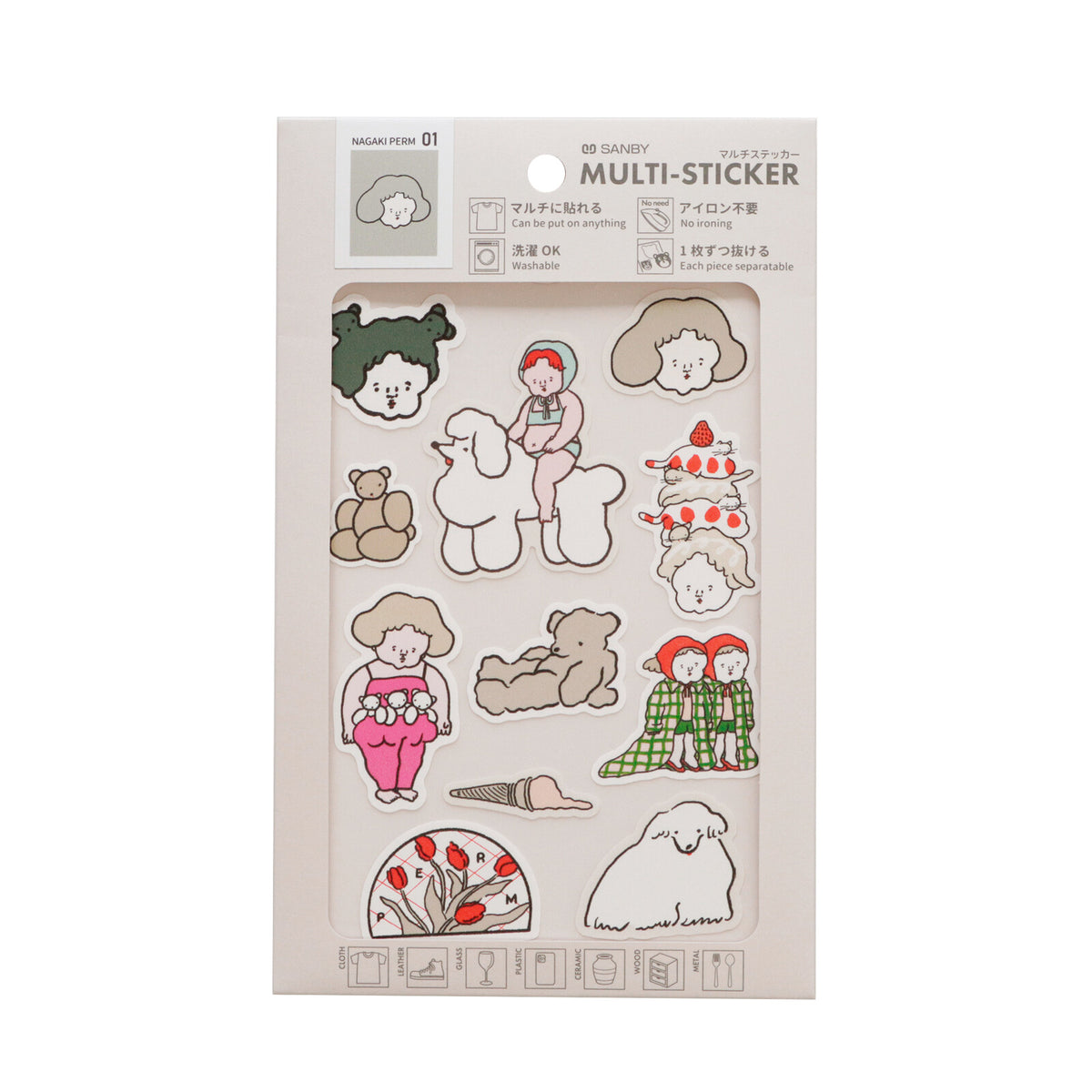 Sanby Multi Sticker White Dog