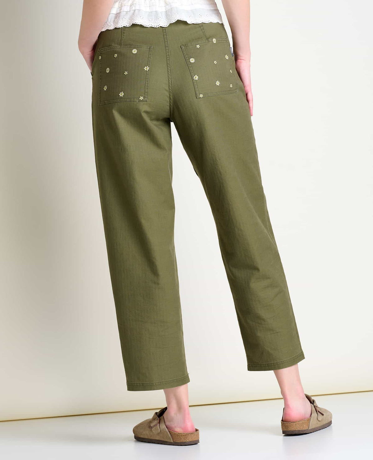Juniper Utility Pant (Olive Flower Embroidery)