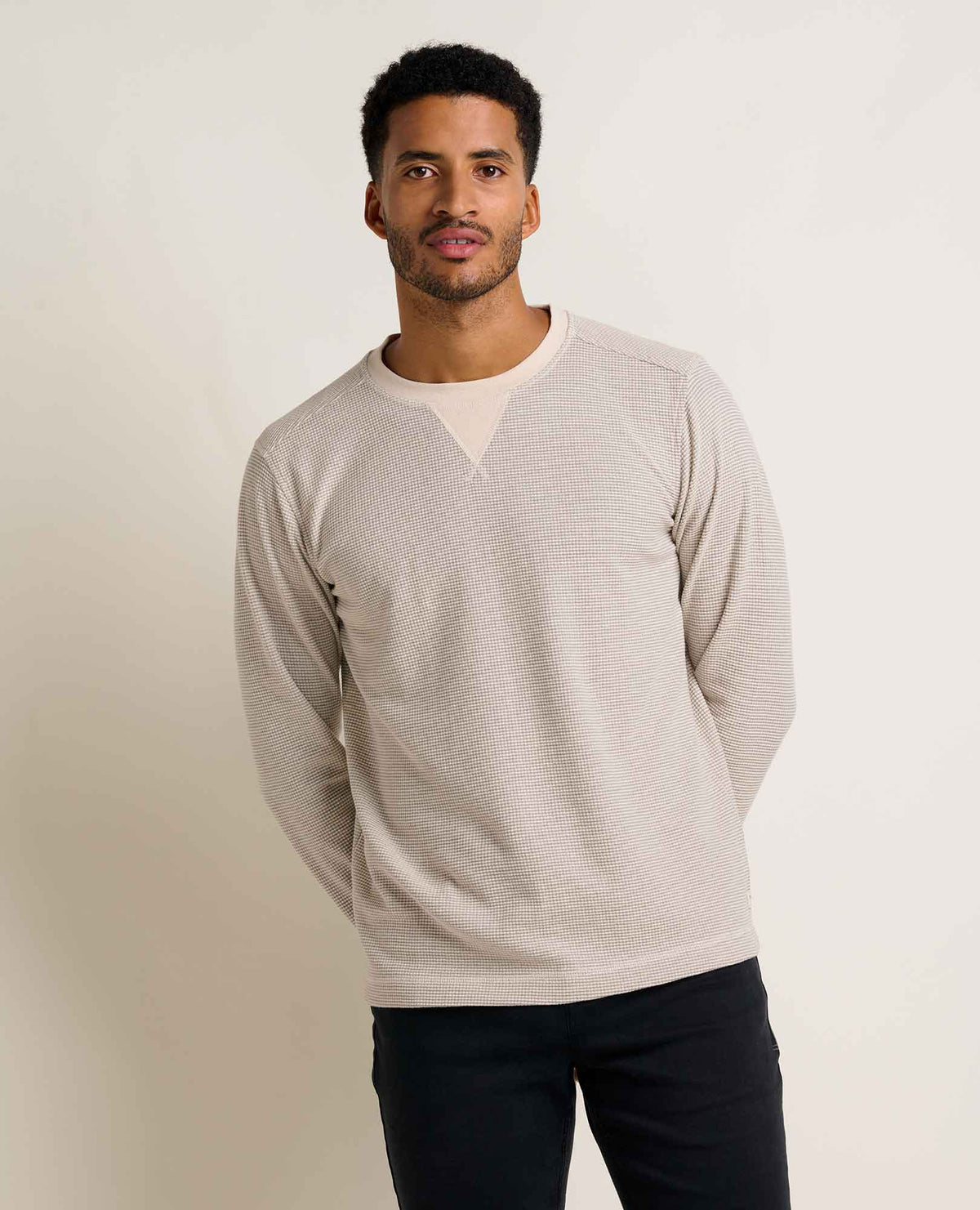 Framer II LS Crew-Heather Grey Stripe