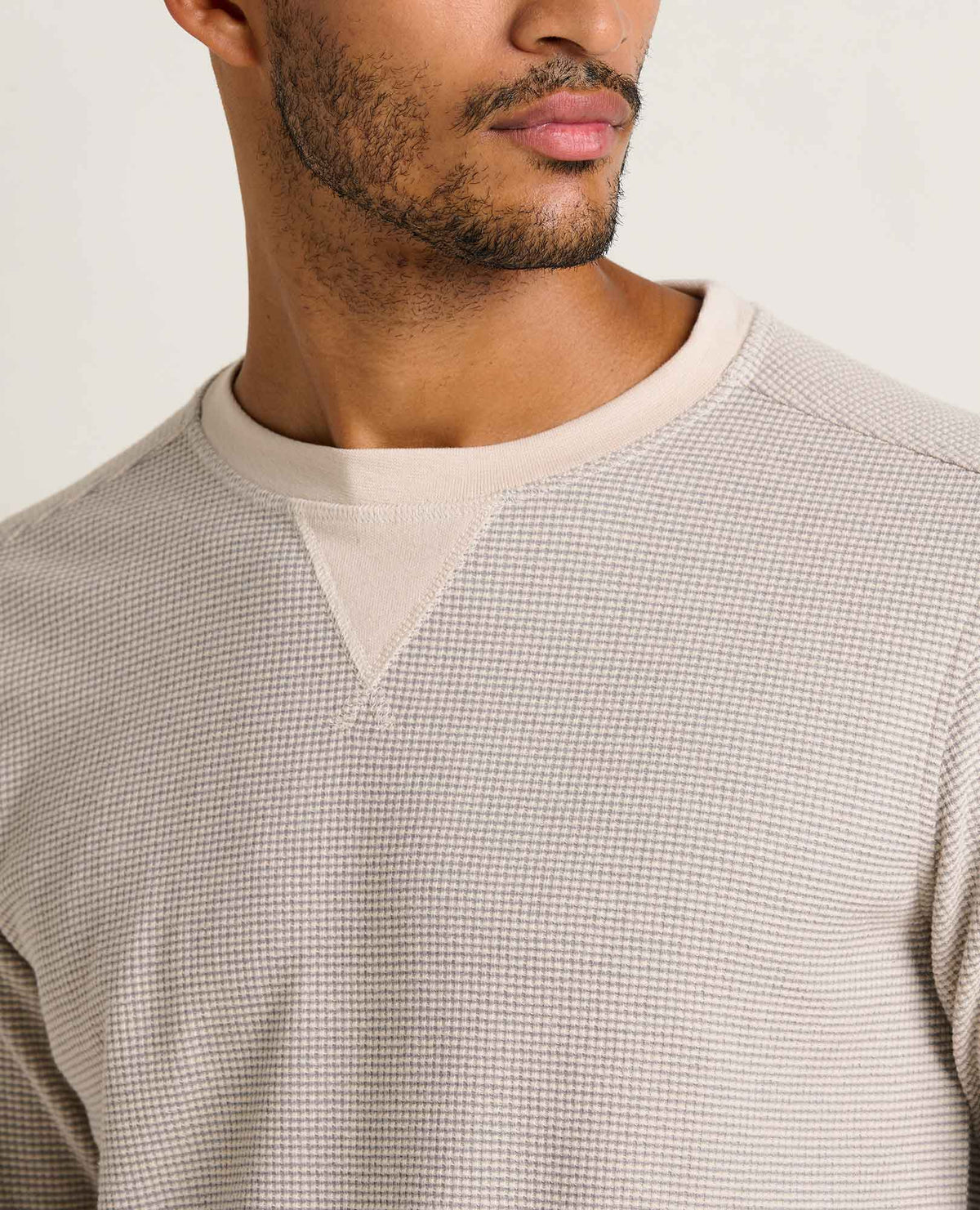 Framer II LS Crew-Heather Grey Stripe