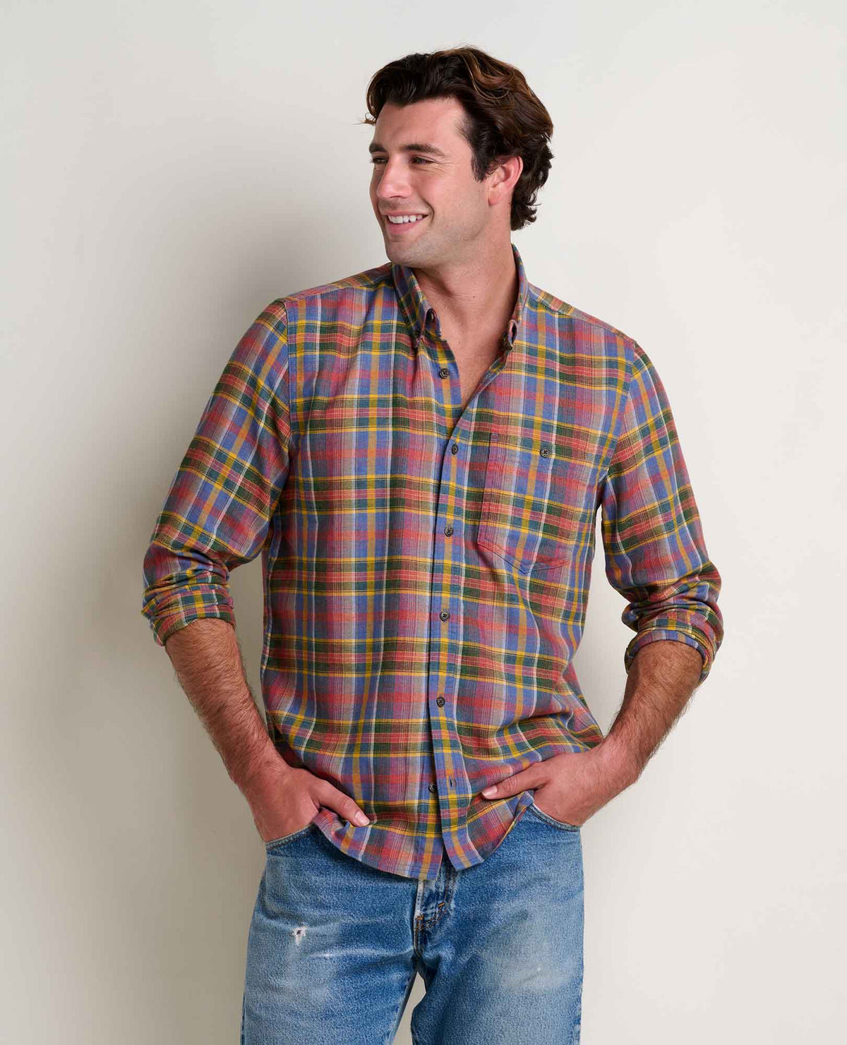 Airsmyth LS Shirt-Gold Multi Plaid