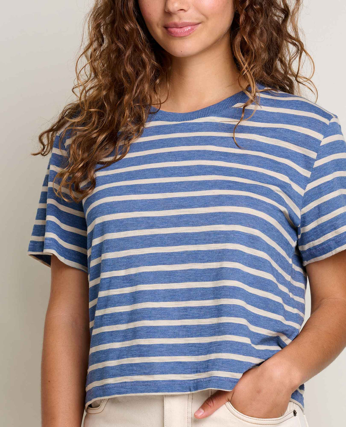 W&#39;s Boundless Jersey SS Crew-Kyanite Stripe