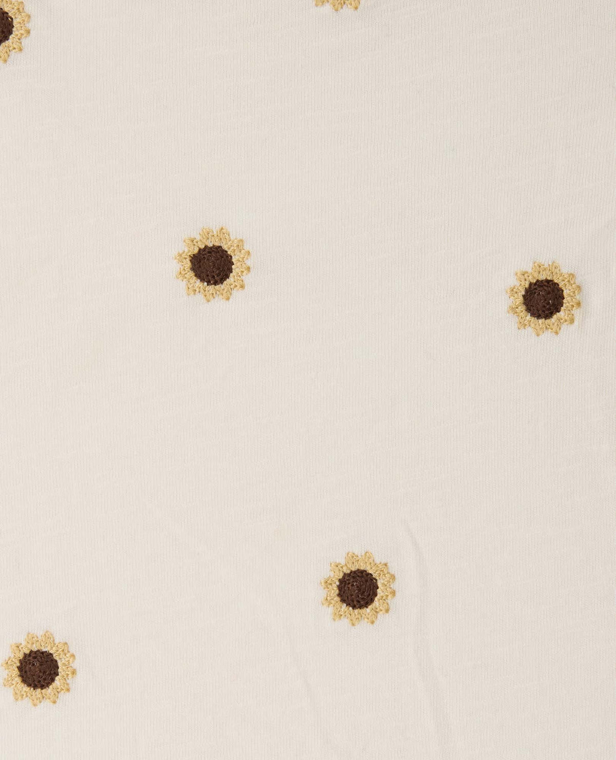 W&#39;s Primo SS Crew Embroidered-Salt Sunflower Embroidery