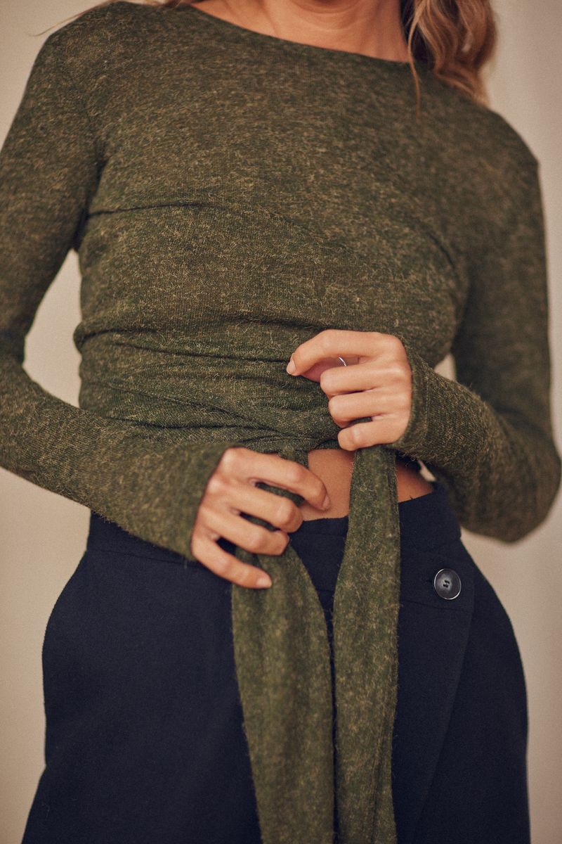 Wrap Top: Khaki Green