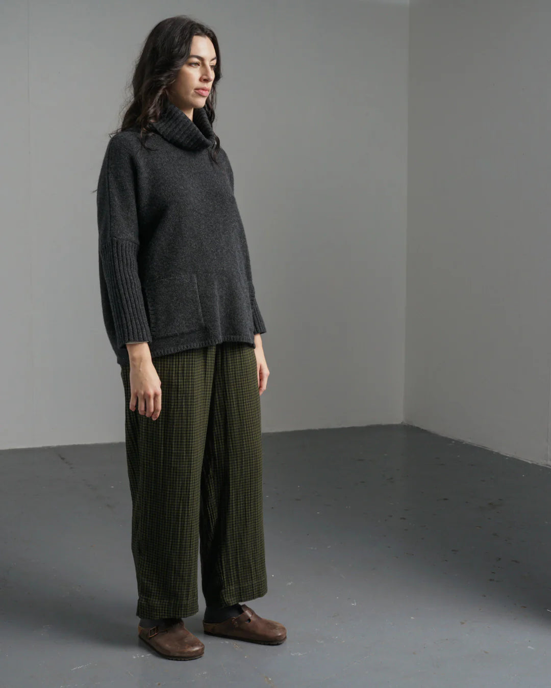 Orla Casual Trousers Olive Check