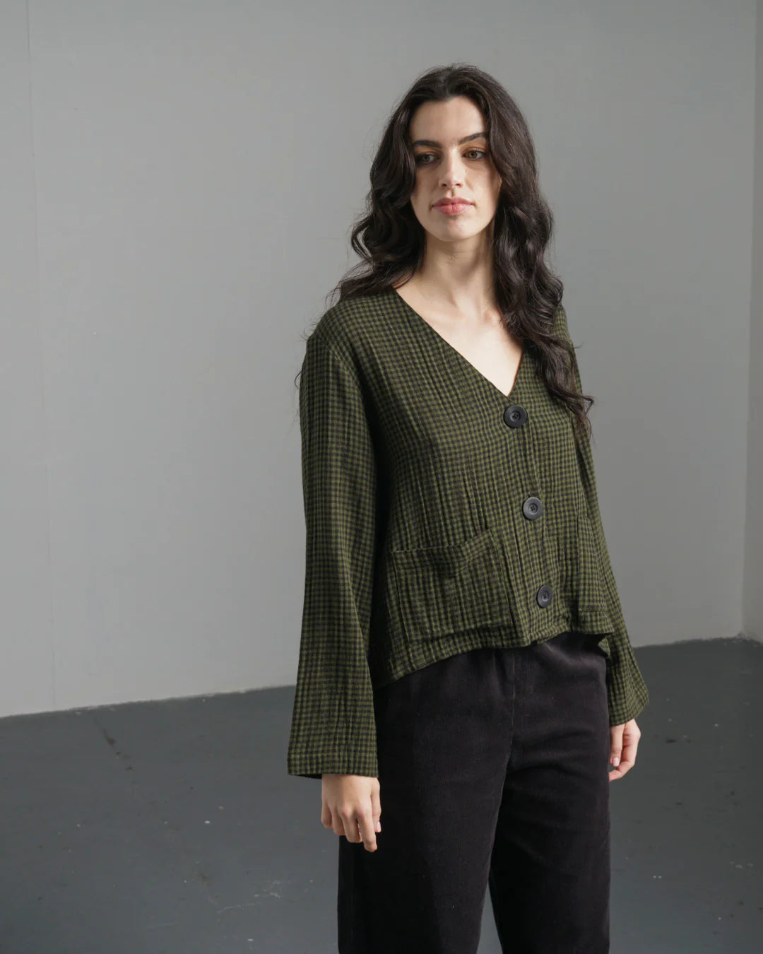 Irma Over Shirt Olive Check