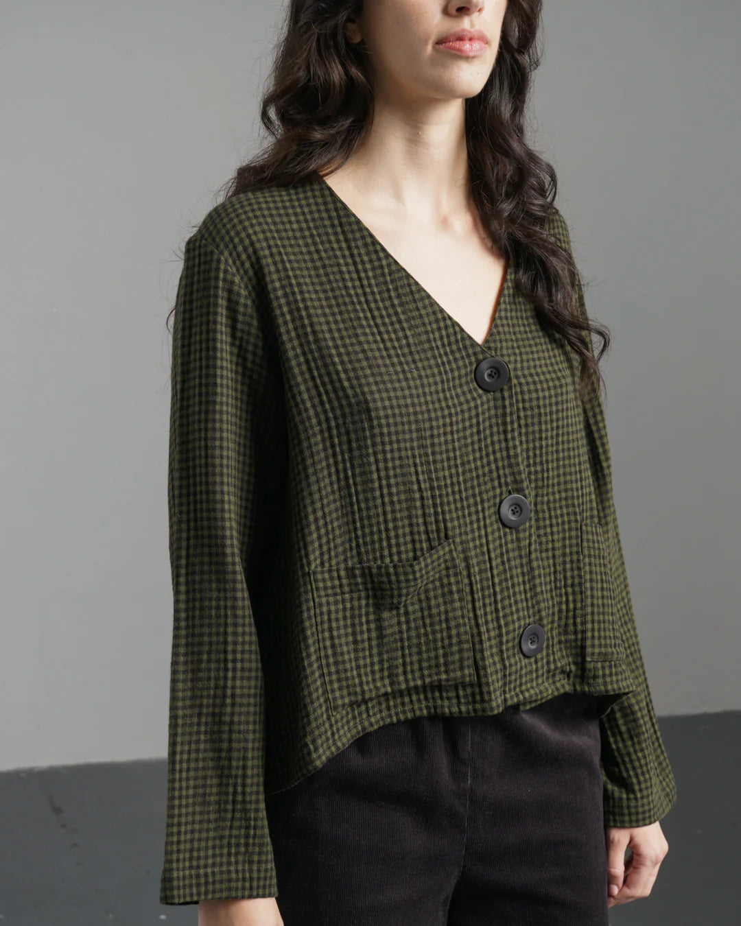 Irma Over Shirt Olive Check