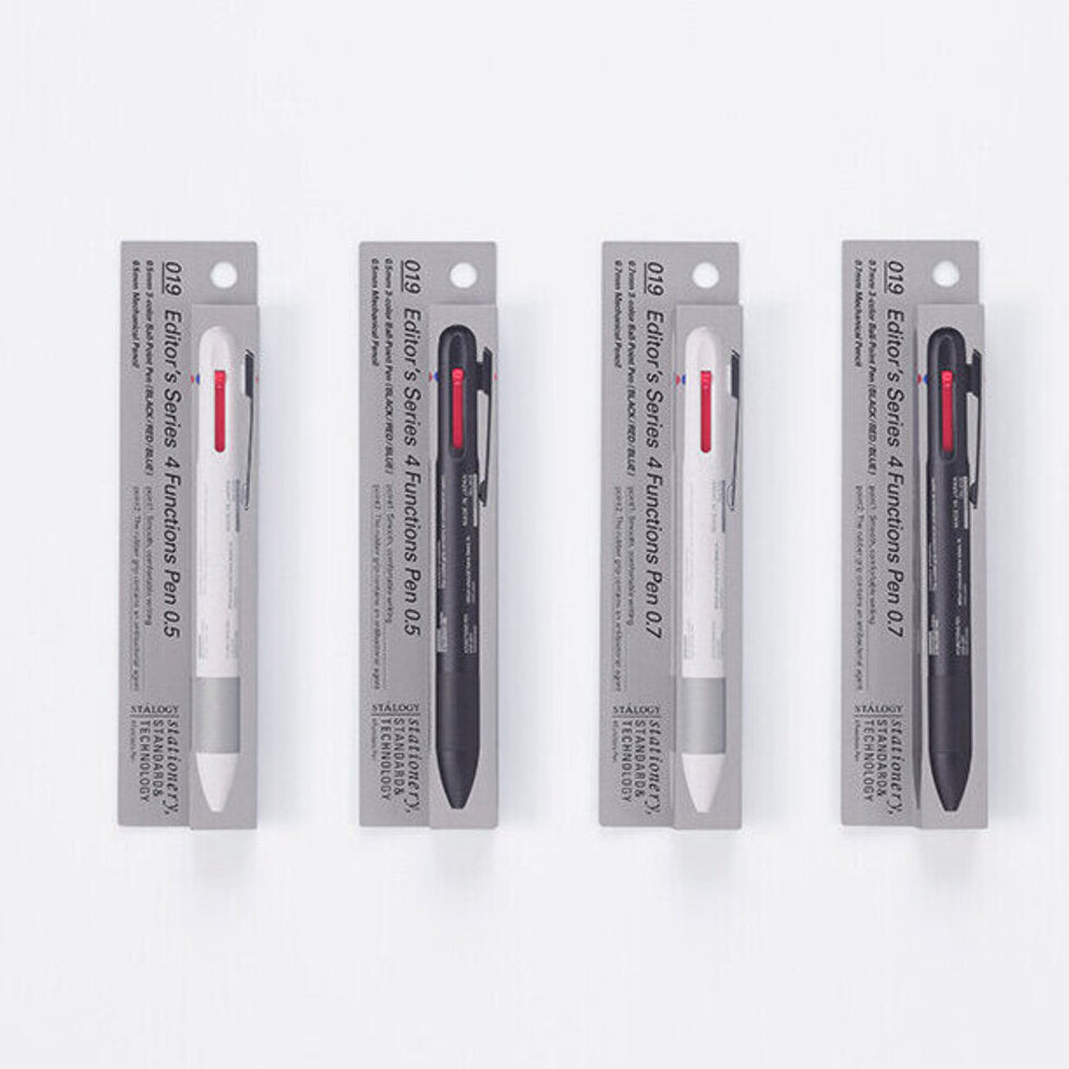 EDITORS SERIES 4 FUNCTION PEN, 0.7mm White