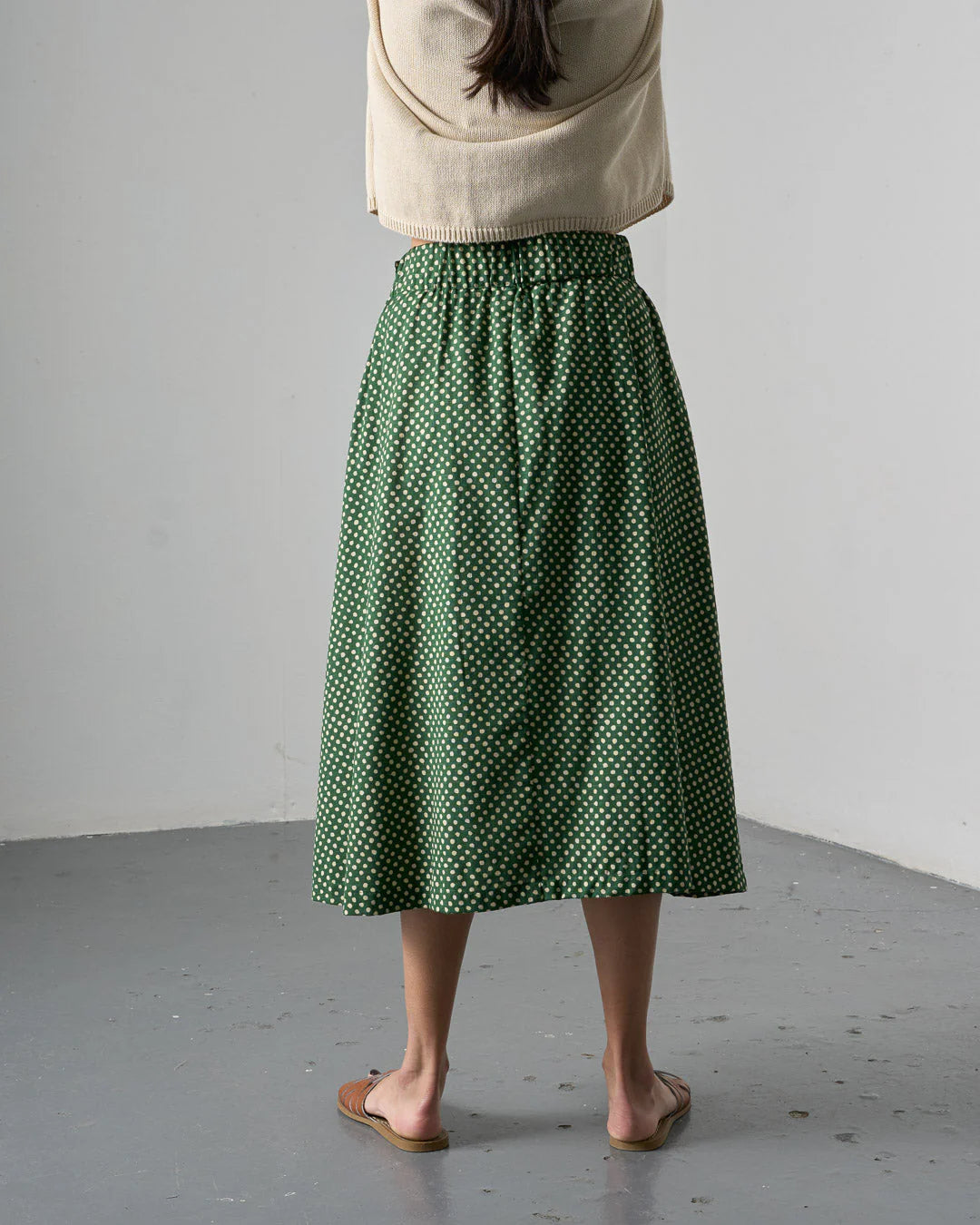 WANDER MIDI SKIRT Green Dot