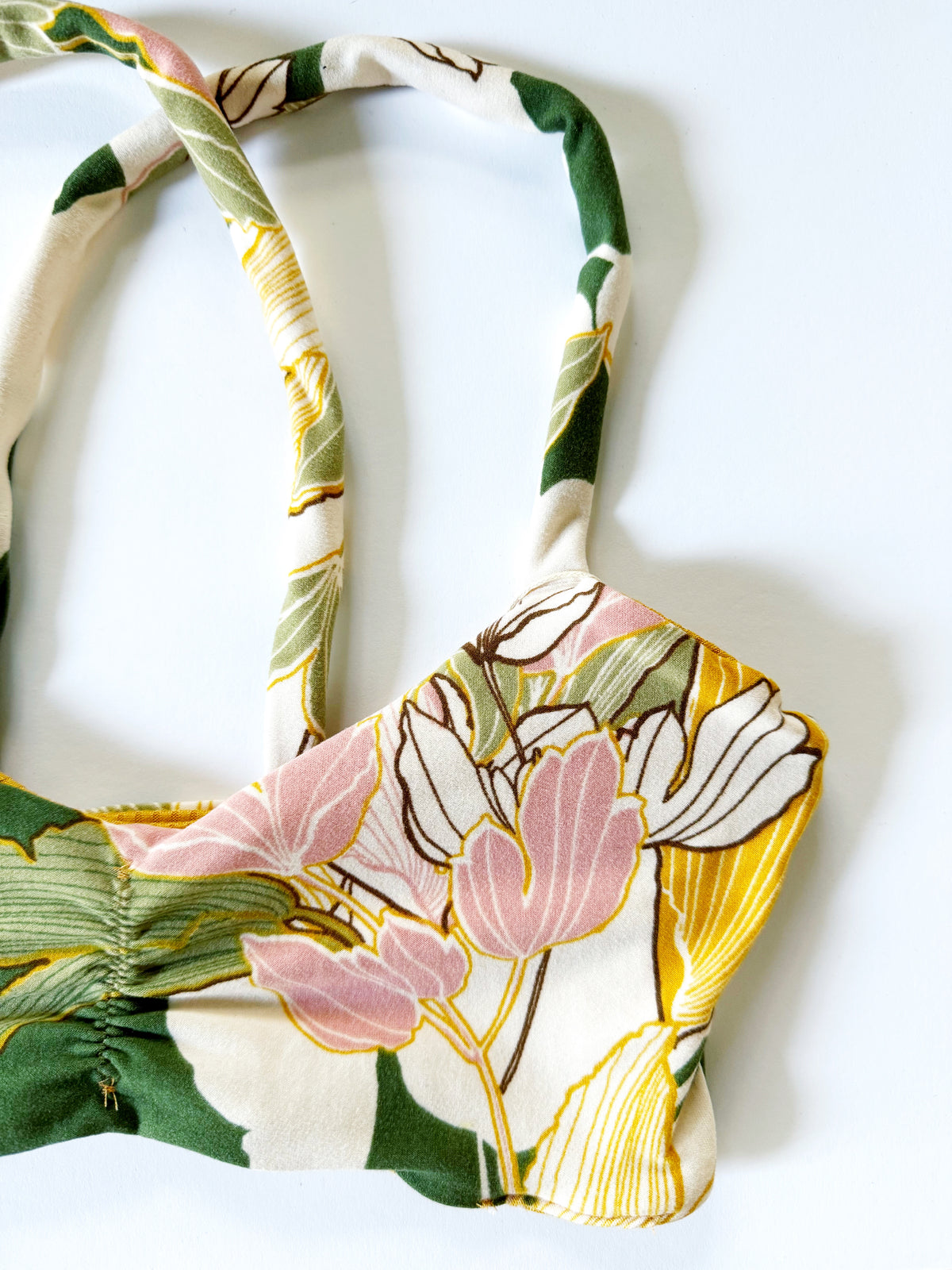 Green and Pink Floral Bralette