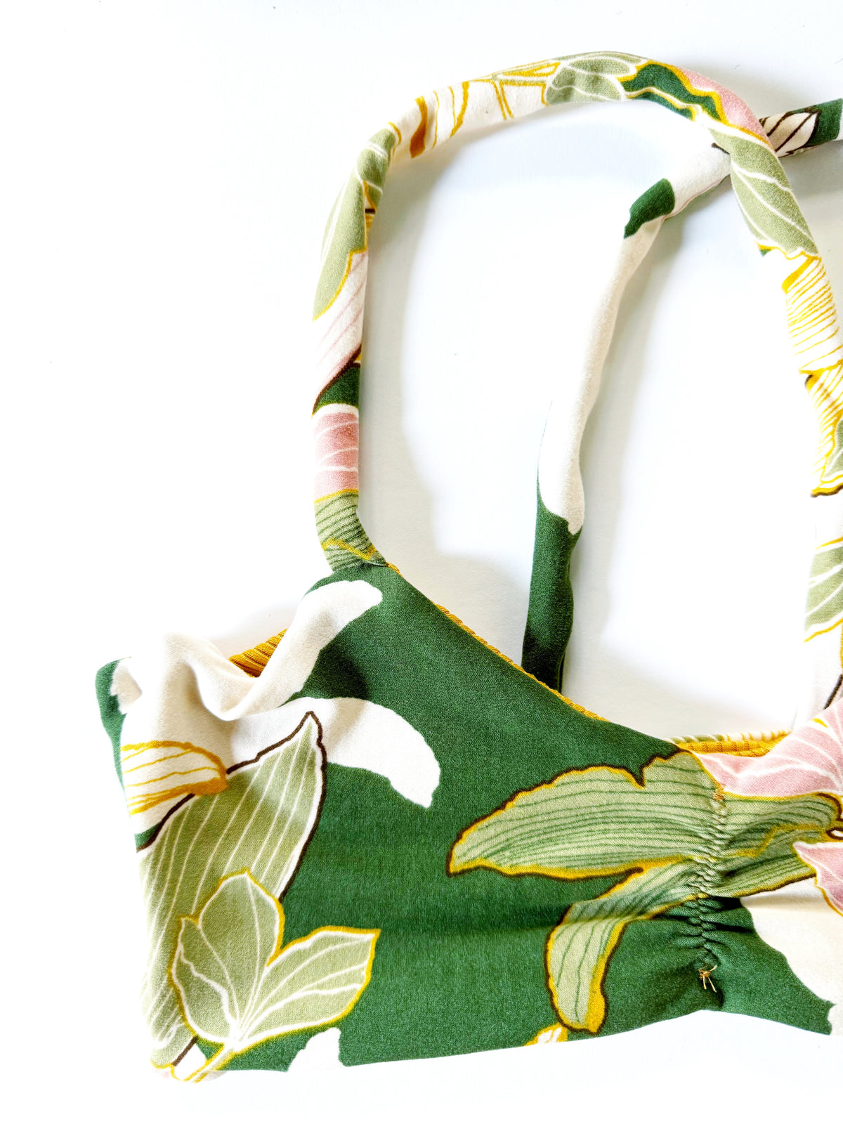 Green and Pink Floral Bralette