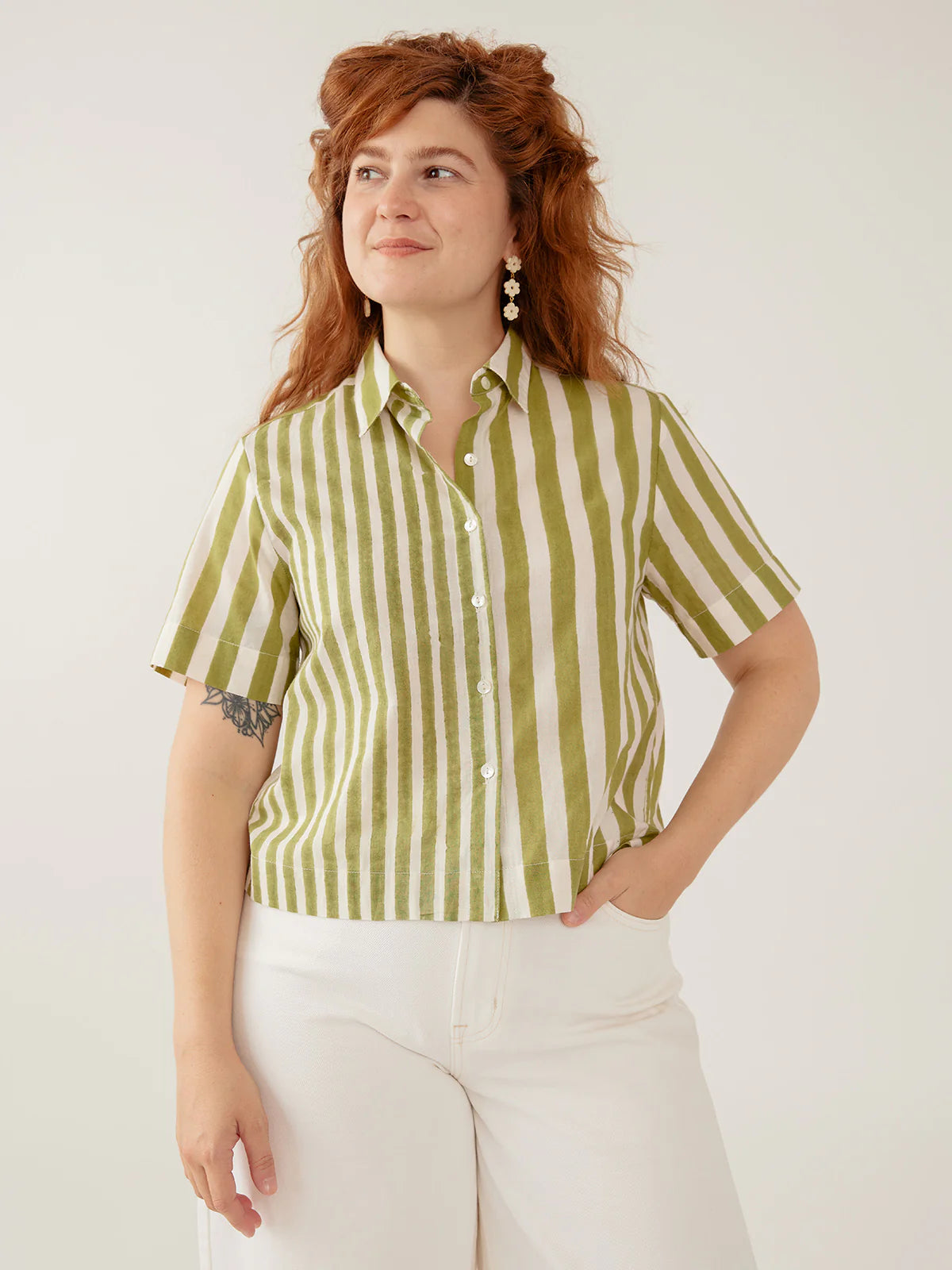 Benji Button Down Shirt - Green (S26)