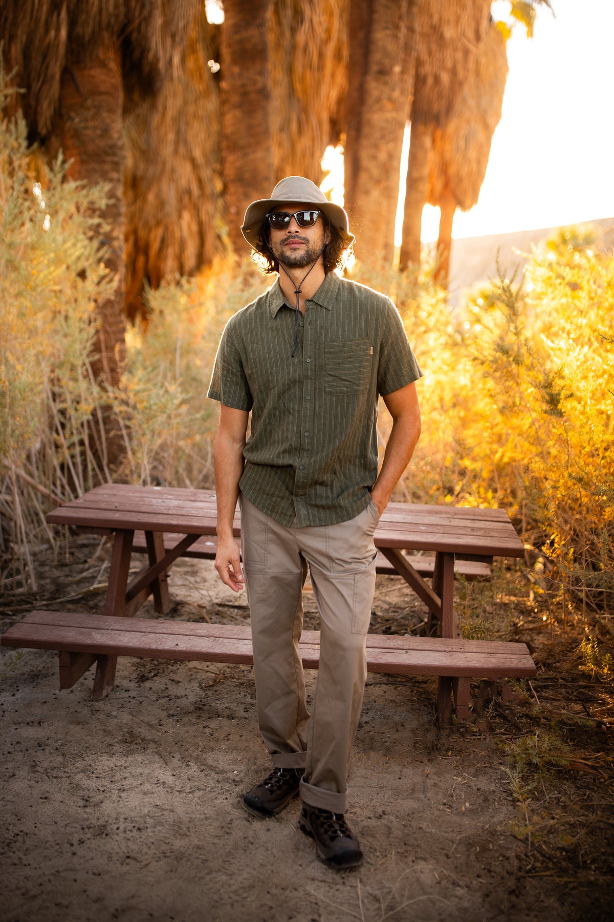 M Dundas Shirt - Deep Olive / Double Stripe (S26)