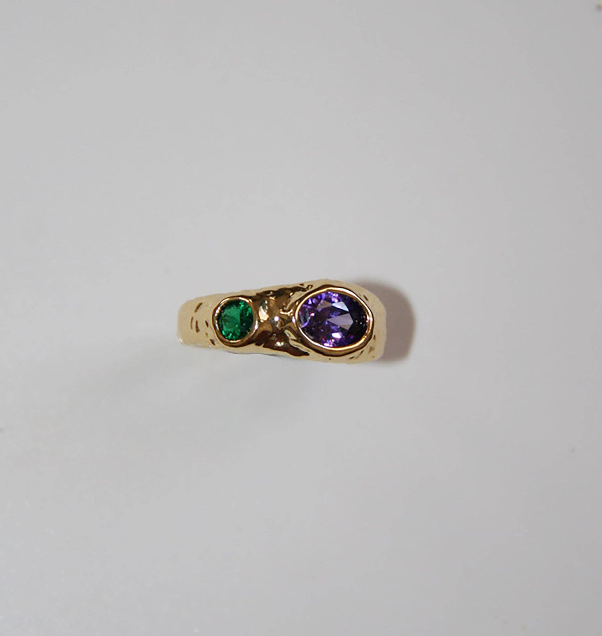 ROCKS RINGS: Gold/Emerald/Violet