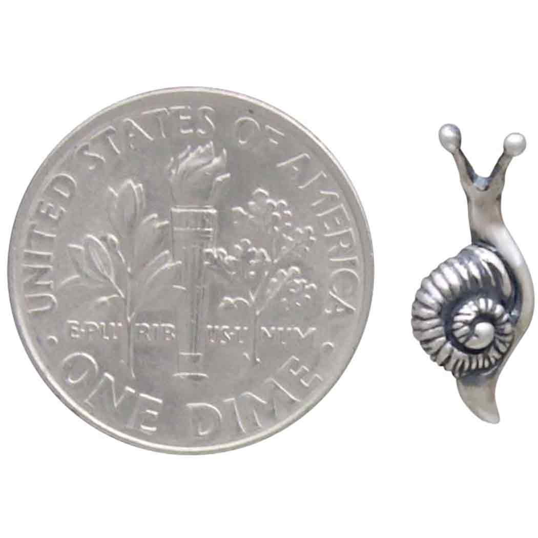 Bronze Tiny Snail Stud Earring SINGLE 6x14mm