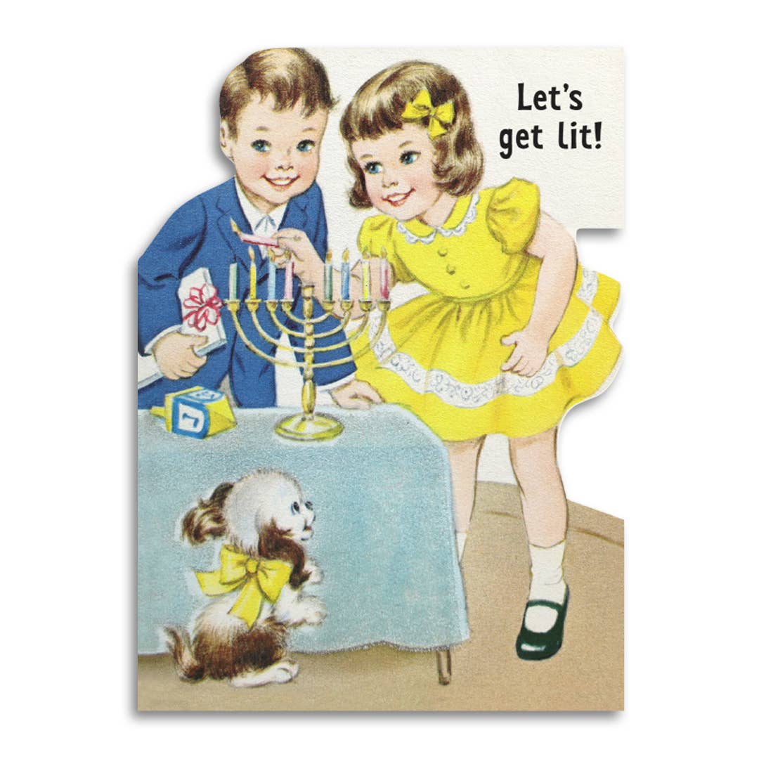 Let&#39;s Get Lit - Funny Hanukkah Greeting Card