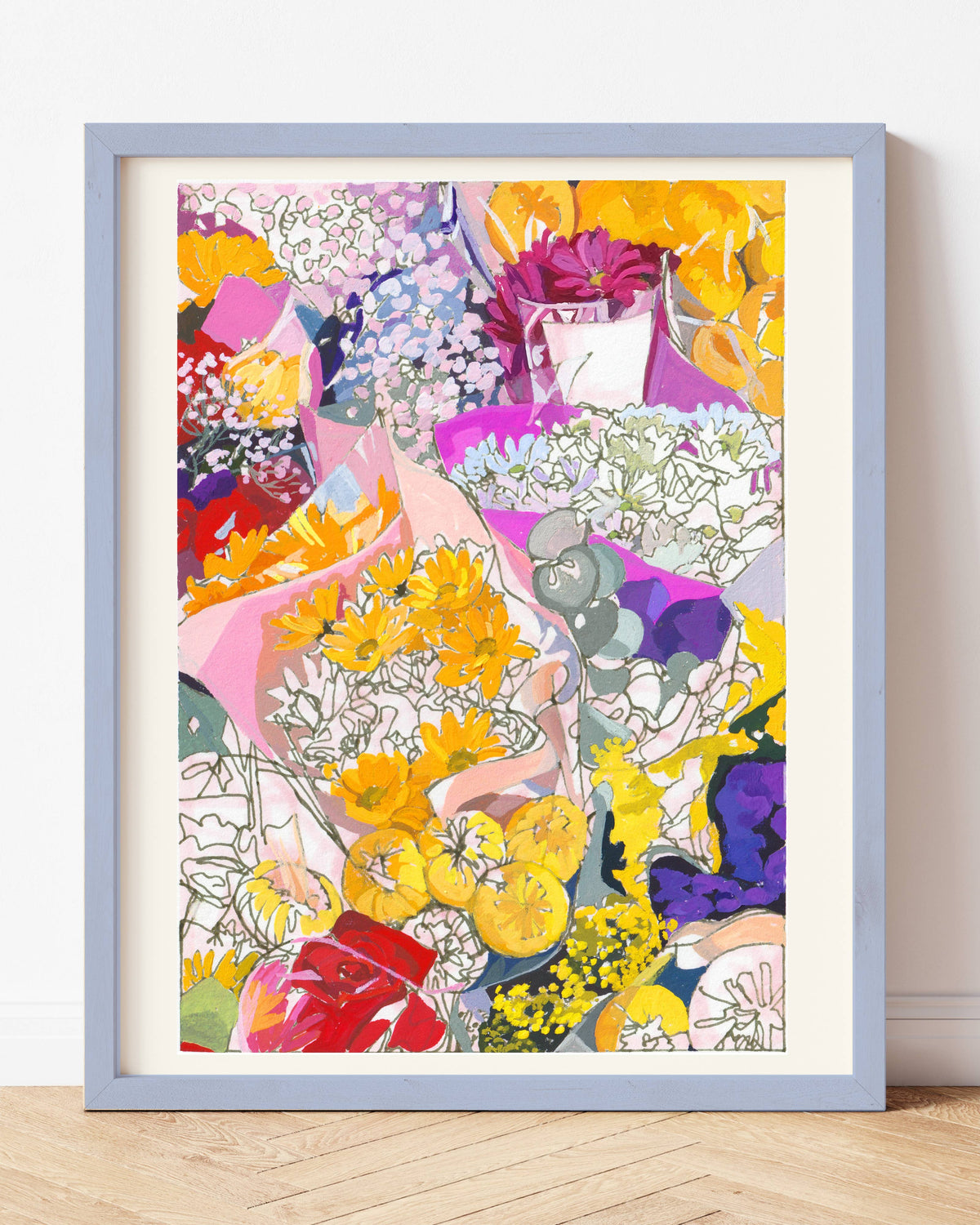 Spring Flowers signed giclee print: 8x10"