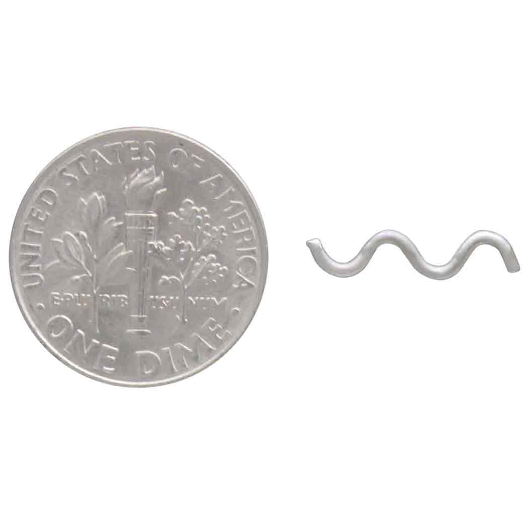 Sterling Silver Squiggle Post SINGLE - 15x3mm