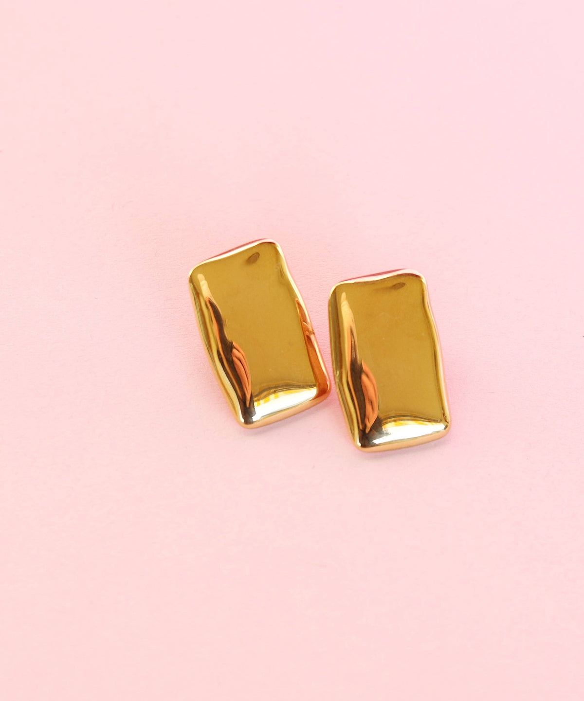 Magdalena - Large Square Gold Earrings